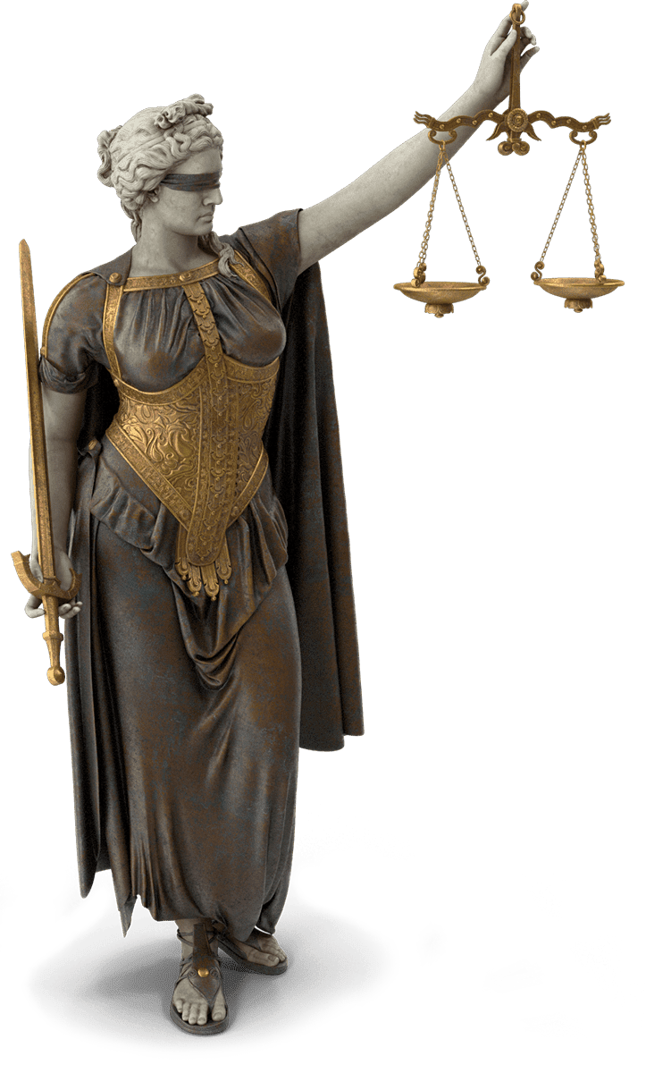 Estátua da Justiça representando a advocacia