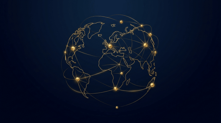 Rede global de troca automática de informações financeiras entre países, ilustrando o CRS e o planejamento tributário internacional
