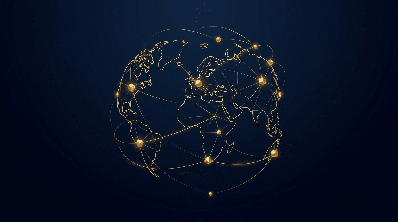 Rede global de troca automática de informações financeiras entre países, ilustrando o CRS e o planejamento tributário internacional